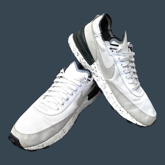 Nike Waffle One Crater NN Mens Size 12 Shoes White Grey Black Sneakers DH775-100 - Picture 2 of 16